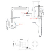 Expert Homewares Suri Short Twin Shower Tap Set