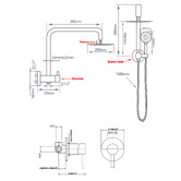 Expert Homewares Suri 200mm Short Twin Shower Mixer Set