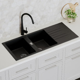 Expert Homewares Chenal 1160mm Double Granite Kitchen Sink with Drainer