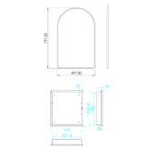 Expert Homewares Madrid 497mm Arch Mirrored Shaving Cabinet