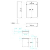 Expert Homewares Madrid 420mm Rectangular Mirrored Shaving Cabinet