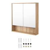 Expert Homewares Crovyn 900mm Mirrored Shaving Cabinet with Open Shelf