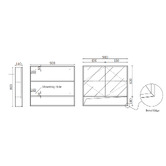 Expert Homewares Crovyn 900mm Mirrored Shaving Cabinet with Open Shelf