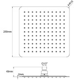 Expert Homewares Andon 250mm Shower Arm &amp; Square Head