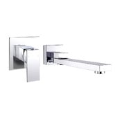 Expert Homewares Nero 250mm Bath/Basin Wall Spout &amp; Mixer Tap Set