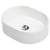 Expert Homewares Zoya 400mm Gloss White Pill Ceramic Basin with Pop-Up Waste