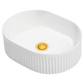 Expert Homewares Zoya 400mm Gloss White Pill Ceramic Basin with Pop-Up Waste