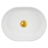 Expert Homewares Zoya 400mm Gloss White Pill Ceramic Basin with Pop-Up Waste