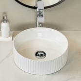Expert Homewares Zoya 280mm Gloss White Round Ceramic Basin with Pop-Up Waste
