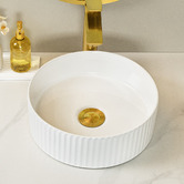 Expert Homewares Zoya 280mm Gloss White Round Ceramic Basin with Pop-Up Waste