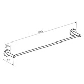 Expert Homewares Solander 800mm Single Towel Rail
