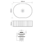 Expert Homewares Zoya 400mm Gloss White Pill Ceramic Basin with Pop-Up Waste
