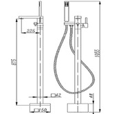 Expert Homewares Ottimo Floor Mounted Bath Mixer With Hand-Held Shower