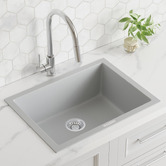Expert Homewares 610mm Single Dark Grey Granite Composite Kitchen Sink