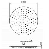 Expert Homewares Euro 300mm Round Super-Slim Shower Arm &amp; Head