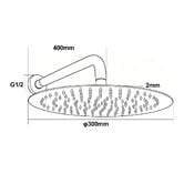 Expert Homewares Euro 300mm Round Super-Slim Shower Arm &amp; Head