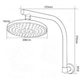 Expert Homewares Euro 200mm Swivel Shower Arm &amp; Head