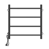 Expert Homewares Solander 500 x 520mm Matte Black 4 Bar Heated Towel Rail