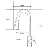 Expert Homewares Rohan Gooseneck Pull-Out Kitchen Sink Mixer