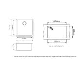 Expert Homewares 420mm Single Granite Kitchen Sink