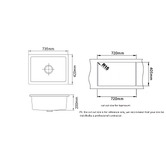Expert Homewares 730mm Single Granite Composite Kitchen Sink