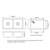 Expert Homewares 830mm Double Granite Kitchen Sink