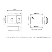 Expert Homewares Whittle Granite Double Kitchen Sink