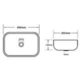 Expert Homewares Above Counter Rectangular Nano-Glazed Ceramic Basin
