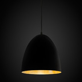 Thabisa Lighting Egg Ceiling Light in Black with Beaten Brass Finish