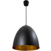 Thabisa Lighting Egg Ceiling Light in Black with Beaten Brass Finish