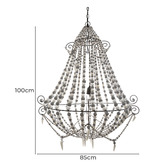 Thabisa Lighting White &amp; Grey Gola Beaded Wooden Chandelier