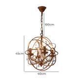 Thabisa Lighting Small Rust Sundance Metal &amp; Chinese Crystal Chandelier