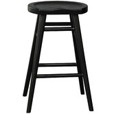 La Verde 67cm Black Braga Mahogany Barstool