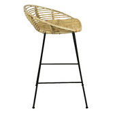 La Verde 68cm Shepard Metal &amp; Rattan Barstool