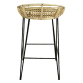 La Verde 68cm Shepard Metal &amp; Rattan Barstool