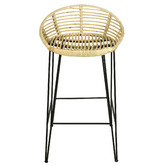 La Verde 68cm Shepard Metal &amp; Rattan Barstool