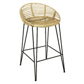 La Verde 68cm Shepard Metal &amp; Rattan Barstool