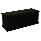 La Verde Martynas Mahogany Wood Storage Ottoman