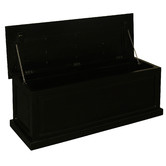 La Verde Martynas Mahogany Wood Storage Ottoman