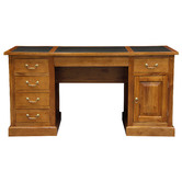 La Verde Holland 6 Drawer 1 Door Mahogany Office Desk