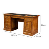 La Verde Holland 6 Drawer 1 Door Mahogany Office Desk