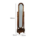 La Verde Felicity Mahogany Wood Standing Mirror