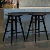 La Verde 65cm Black Smitham Mahogany Barstool
