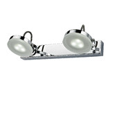 Lunescent Lighting Stainton Chrome Iron 2 Light LED Wall Spotlight