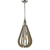 Lunescent Lighting Ive Taupe Wood Pendant Light