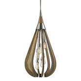 Lunescent Lighting Ive Taupe Wood Pendant Light