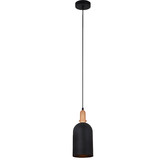 Lunescent Lighting Black Chapel 1 Light Iron &amp; Wood Pendant