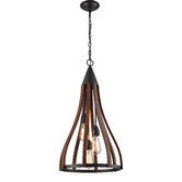 Lunescent Lighting Beck Dacre 1 Light  Iron &amp; Wood Pendant