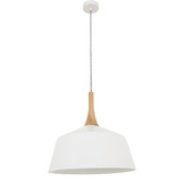 Lunescent Lighting Blackhazel 1 Light Steel &amp; Wood Pendant