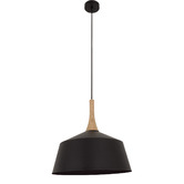 Lunescent Lighting Blackhazel 1 Light Steel &amp; Wood Pendant